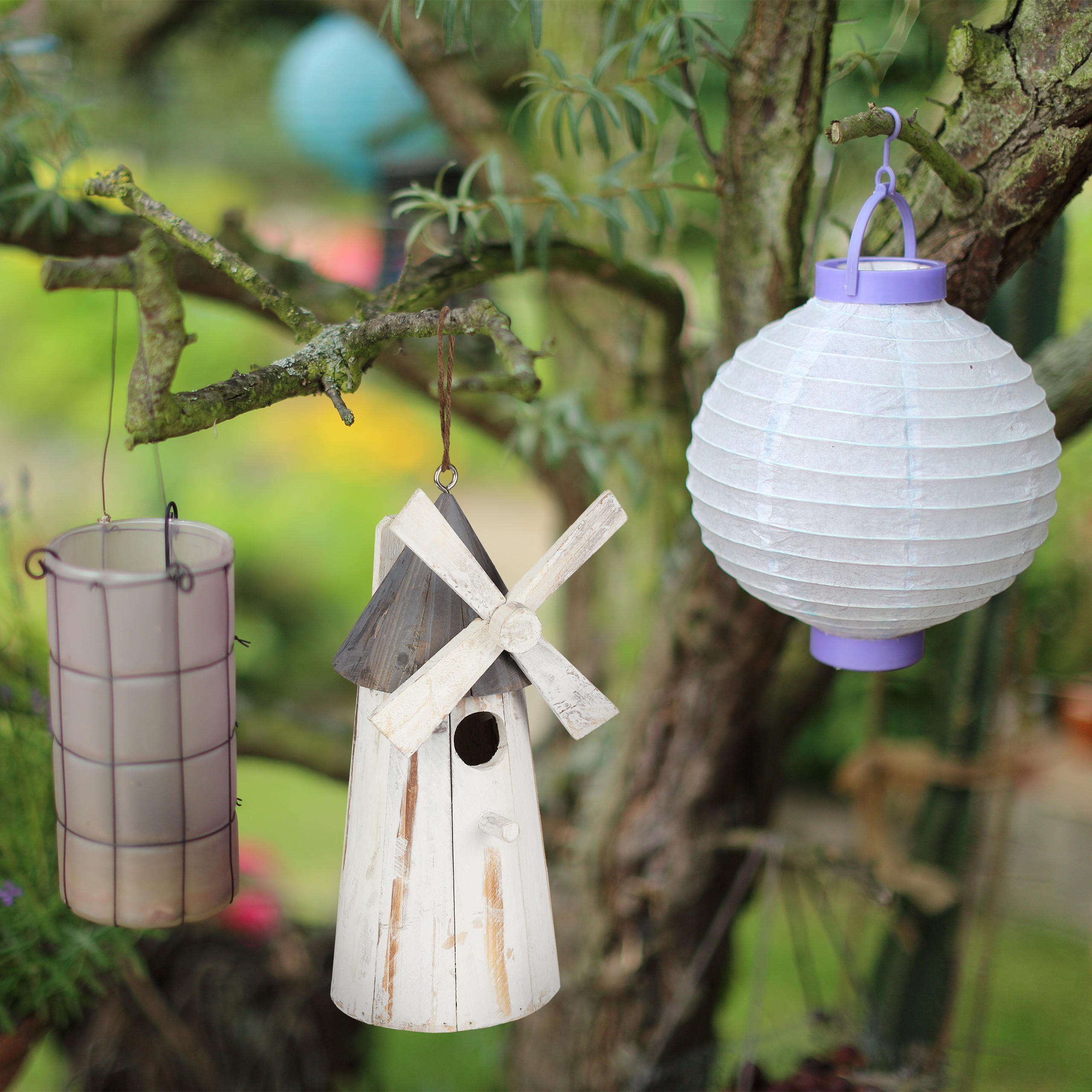 DEKO Vogelhaus - Weiß, Holz (13.5/32/13.5cm) - Relaxdays