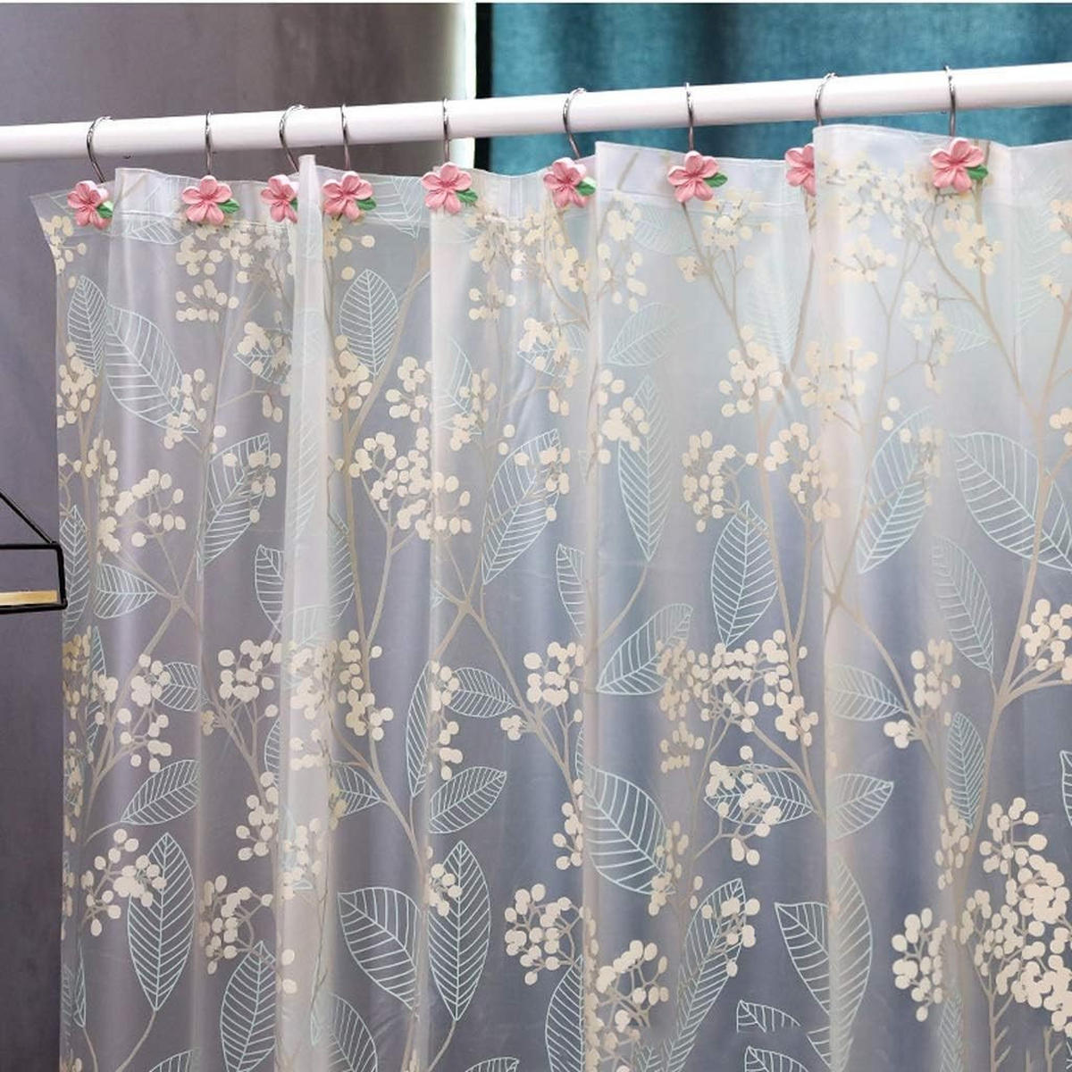 DUSCHVORHANG Weiß EVA transluzent wasserdicht - Transparent, Textil (200/120cm) - MCBOSON