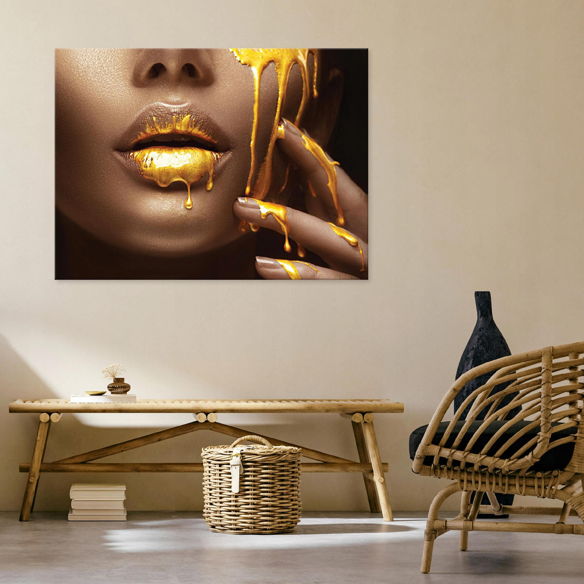 LEINWAND BILDER Frau Abstrakt 60x40 - Multicolor, Holzwerkstoff (60/40cm) - Wallarena