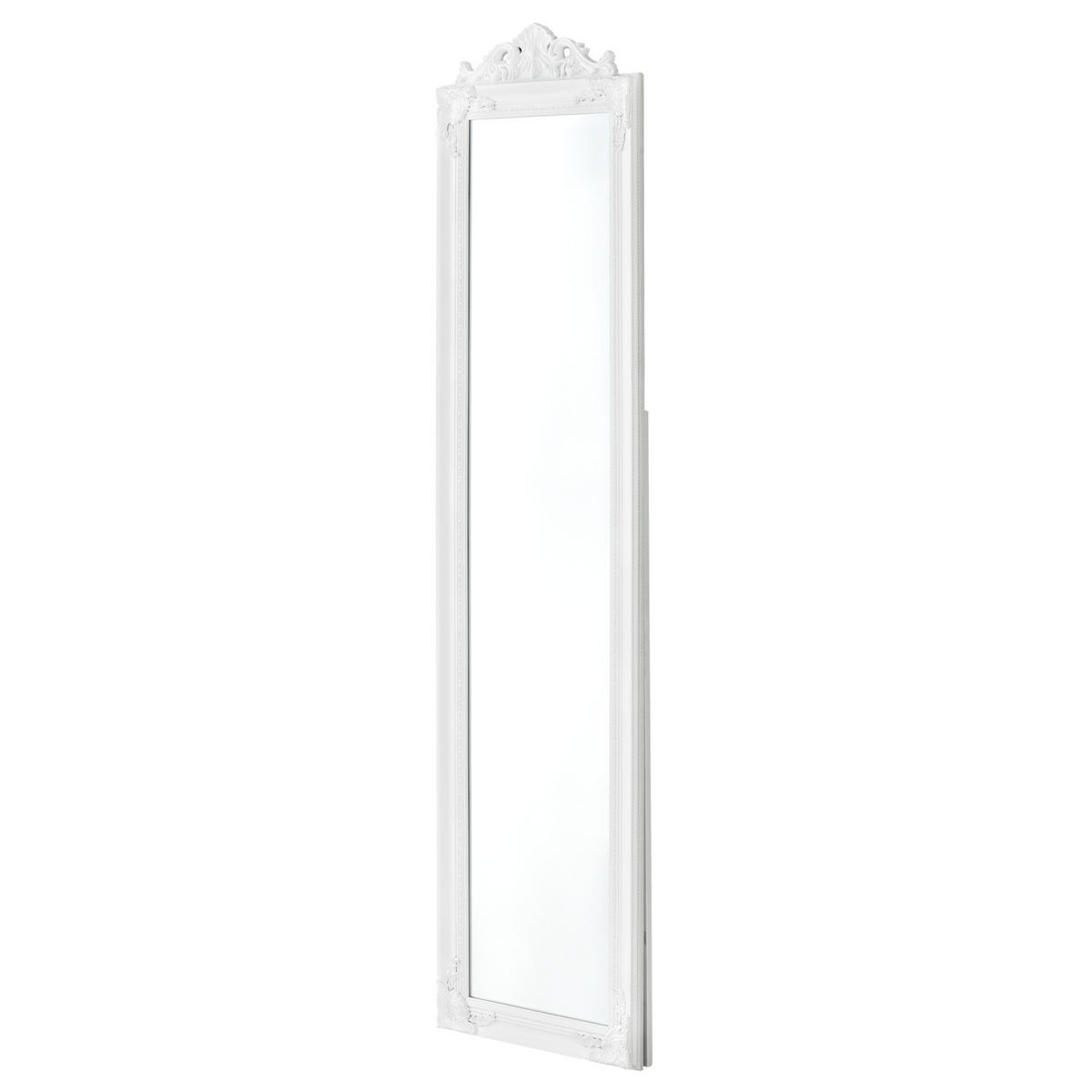 STOJANOVÝ ZRCADLO Arezzo - bílá, dřevo/sklo (28.5/160/140cm) - [en.casa]