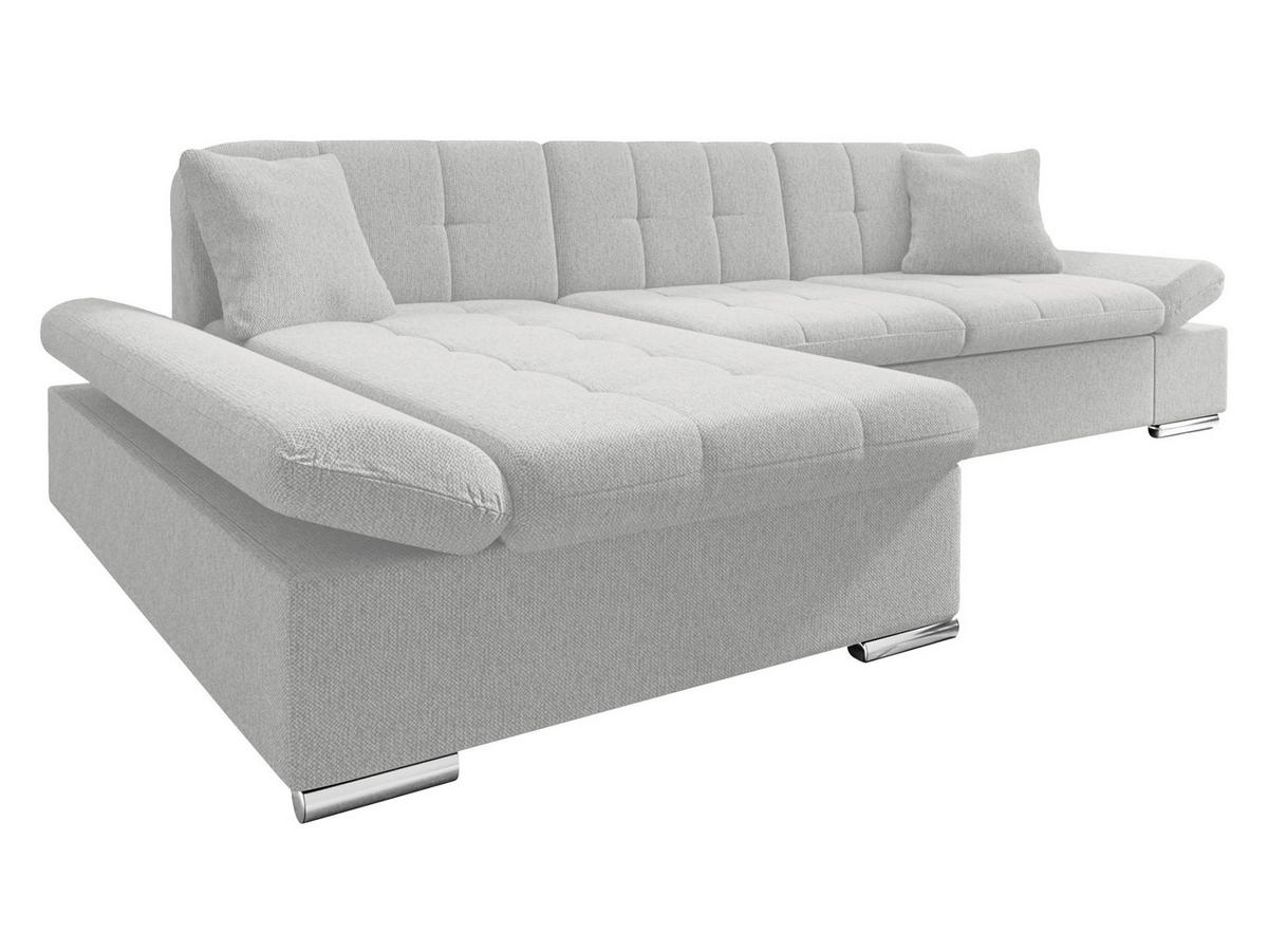 ECKSOFA Malwi, Seite: Links - Edelstahlfarben, Holz/Textil (278/161cm) - MIRJAN24