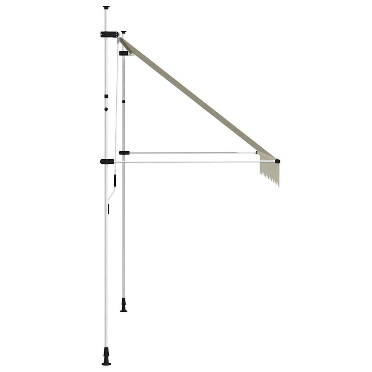 EINZIEHBARE Markise Handbetrieben 250 cm Cremeweiß - Creme, Textil (250/1/1cm) - furnicato