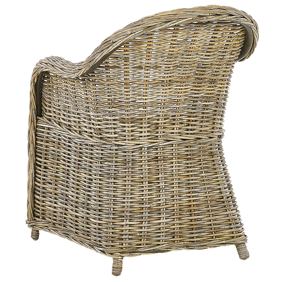 GARTENSESSEL Rattan natürlich Auflagen cremeweiß Susua - Beige/Naturfarben, Naturmaterialen (54/87/67cm) - Beliani