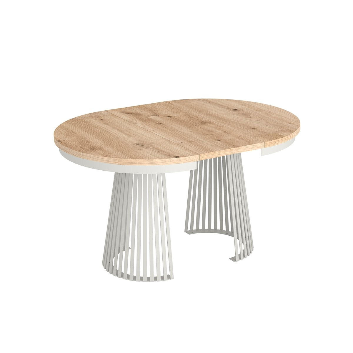 ESSTISCH TRAVIS Ausziehbar 100 - 180 / 100 x 76,6 cm - Weiß/Eiche Artisan, Holz (100/100/76.6cm) - MASSENO