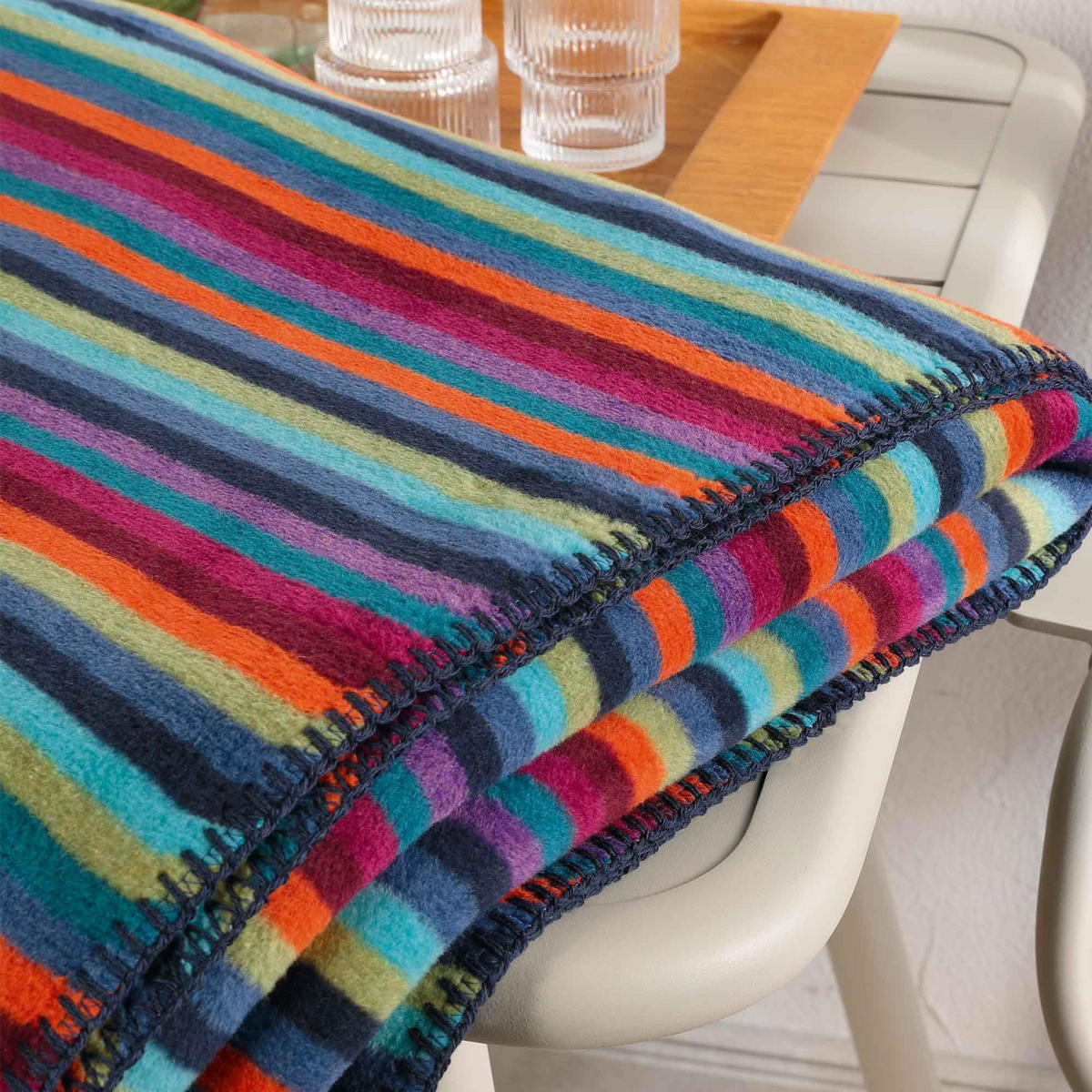 WOHNDECKEN LIFESTYLE STREIFEN 70480 MULTICOLOR DUNKEL - 84 - Multicolor, Textil (150/200cm) - Cawoe