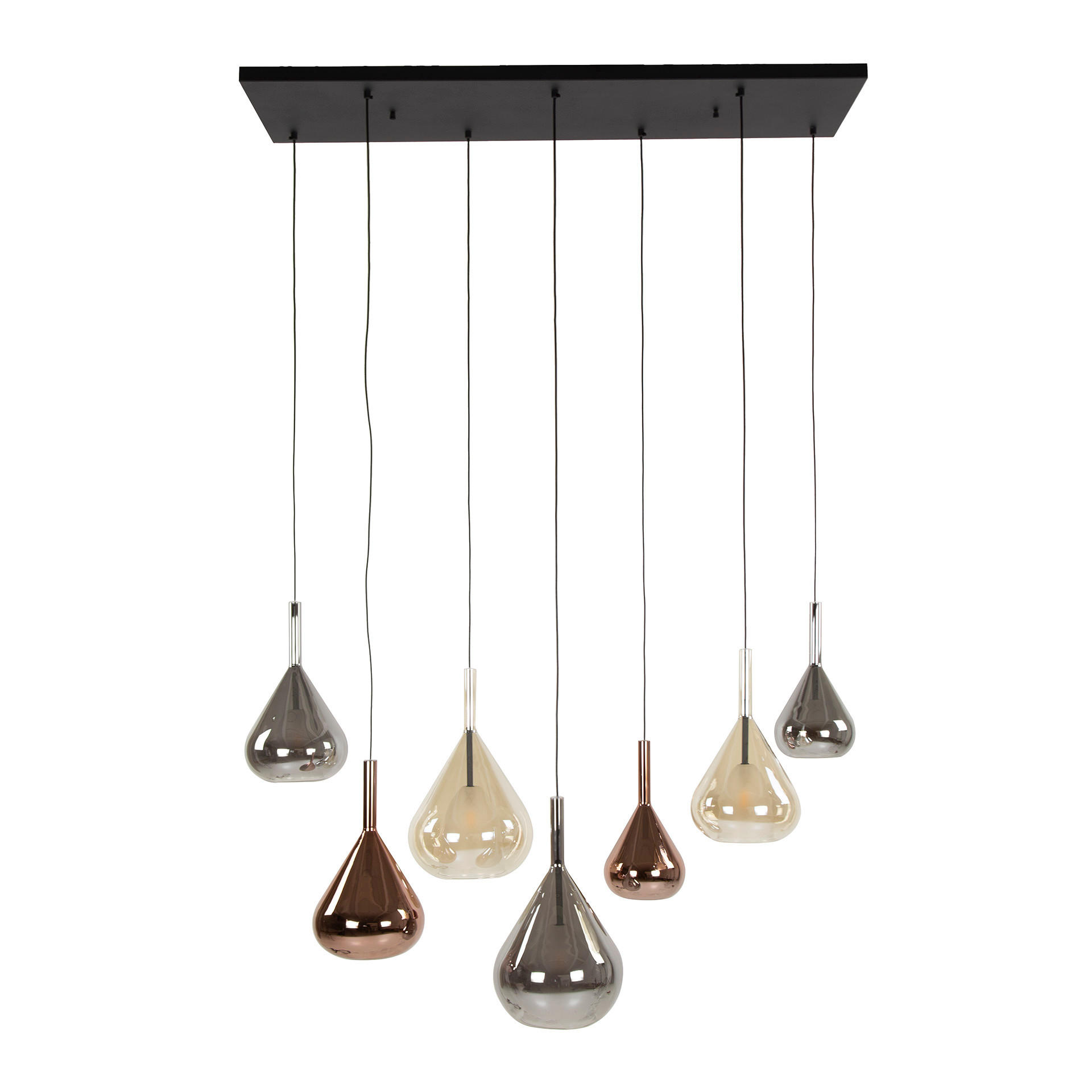 HÄNGELEUCHTE Wings Schwarz 40/120/ 150 cm - Schwarz, Glas (40/120/150cm) - Hoyz Collection