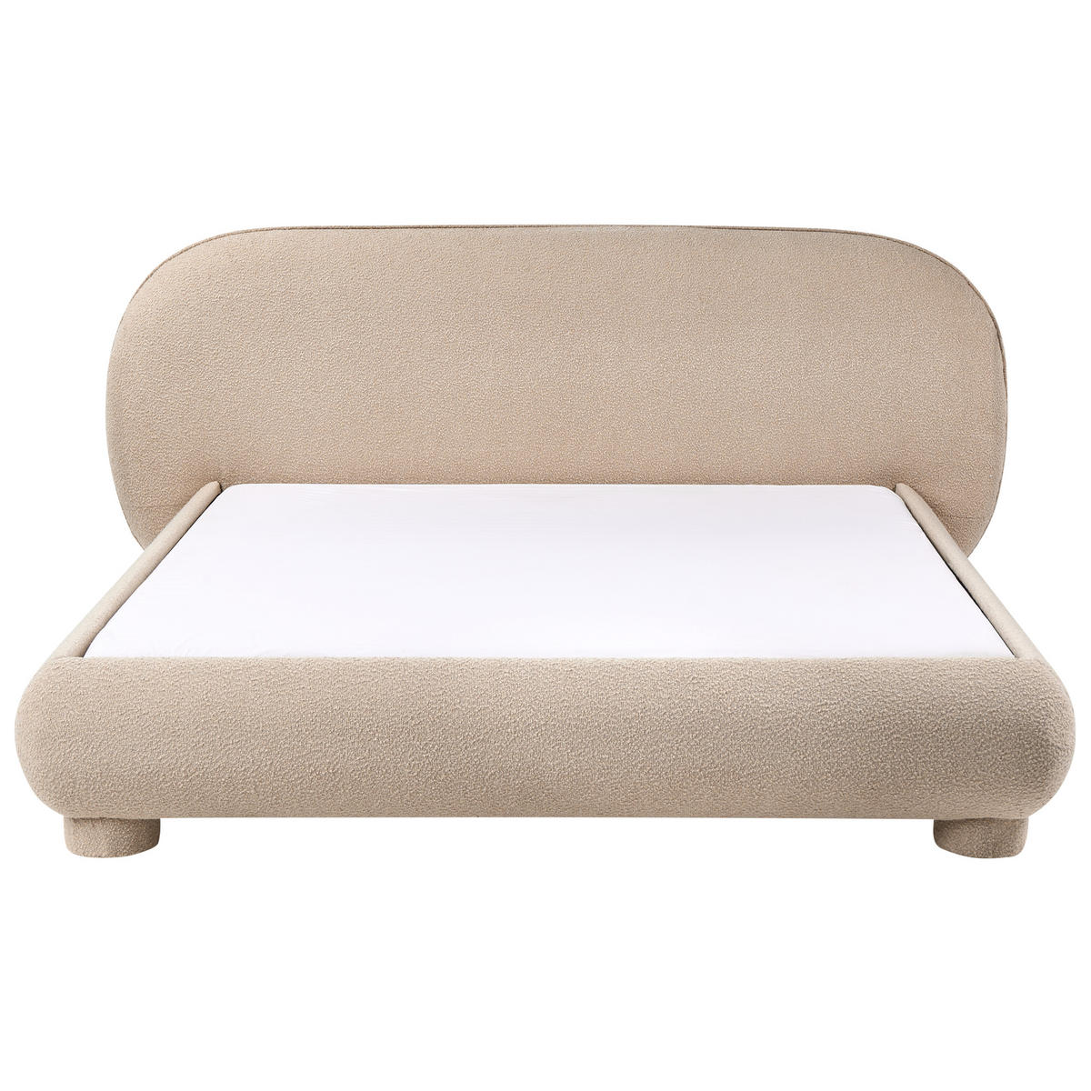 BETT mit Lattenrost 180/200 Bouclé Taupe Bayel - Taupe, Textil (180/200cm) - Beliani