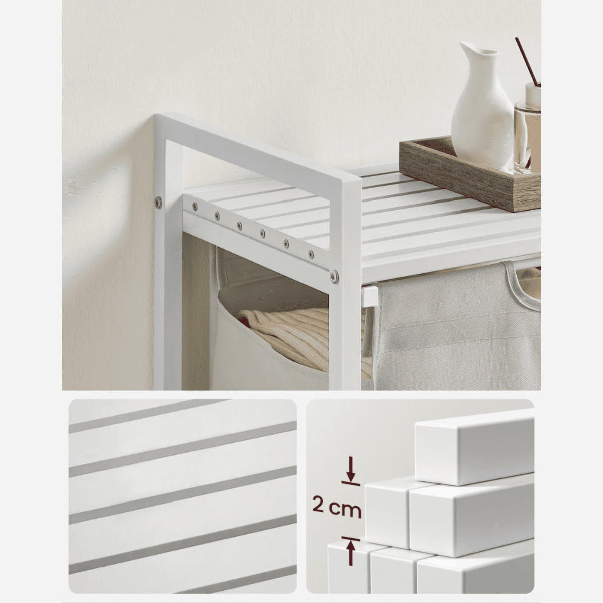 WÄSCHEKORB 1 Schublade - L50 cm - Grau, Holzwerkstoff (33/76/50cm) - Calicosy