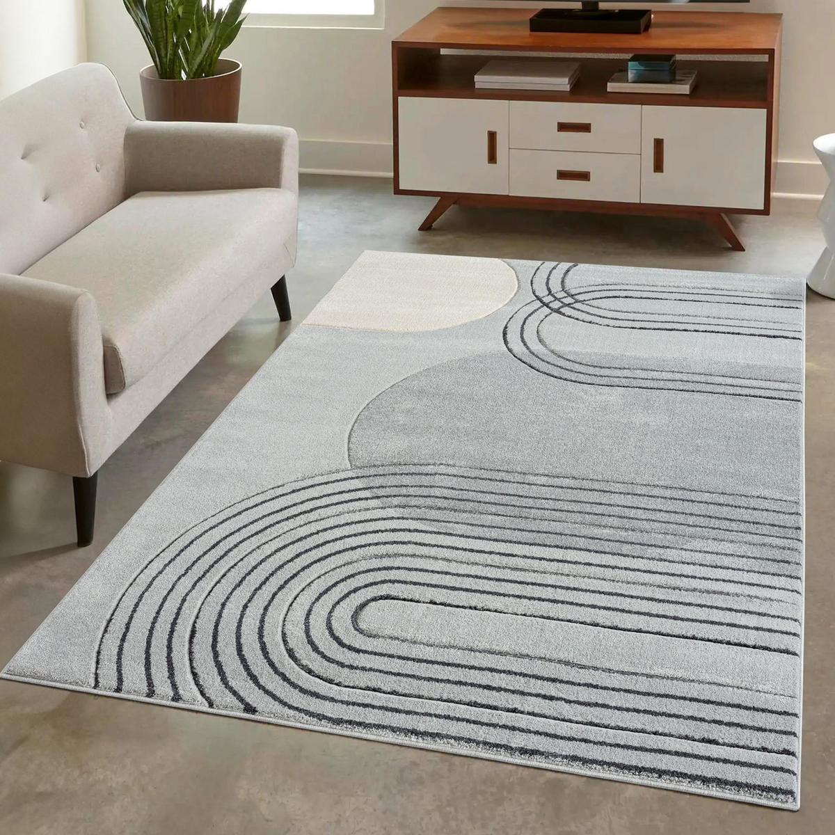 KURZFLOR-TEPPICH Bonito 7157 Grau 140x200 cm - Grau, Textil (140/200cm) - carpet city