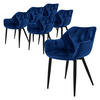 ESSZIMMERSTUHL Samt Dunkelblau 6er Set - Dunkelblau, Metall (67/83/59cm) - ML-DESIGN