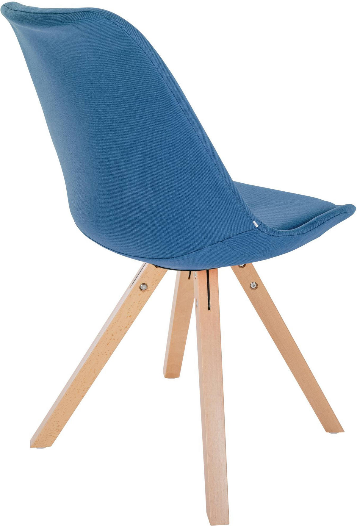 STUHL Stoff blau - Blau/Naturfarben, Holz/Textil (48/81/54cm) - CLP