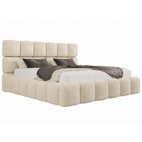 POLSTERBETT TESSA 140x200 cm in Beige, gepolstertes Kopfteil, Metalllattenrost, Bettkasten, Bouclé-Stoff - Beige, Holz/Textil (140/200cm) - EMLAR Home