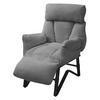 RELAXSESSEL Grau Leinenbezug verstellbar mit Armlehnen und Fußablage - Schwarz/Grau, Textil/Metall (85/102/82cm) - ML-DESIGN