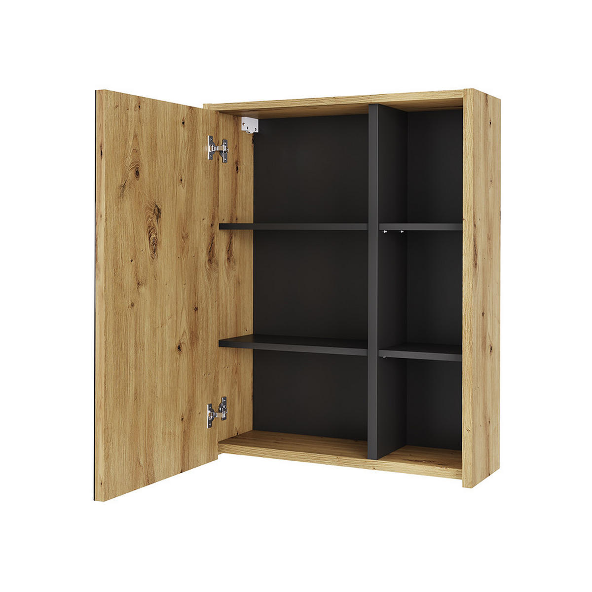 KOUPELNOVÁ SKŘÍŇKA SE ZRCADLEM Viola Artisan/šedá - šedá/světle šedá, kompozitní dřevo (60/75/18cm) - Vicco