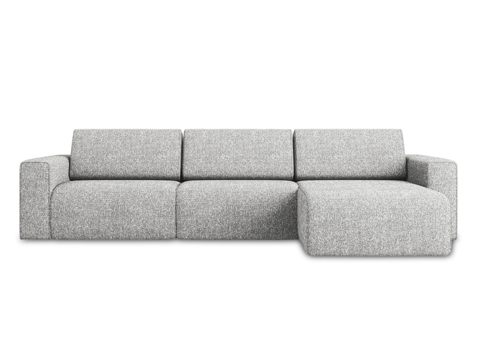 ECKSOFA rechts Strukturstoff Stoff Grau - Beige/Silberfarben, Kunststoff/Textil (314/167cm) - Makamii