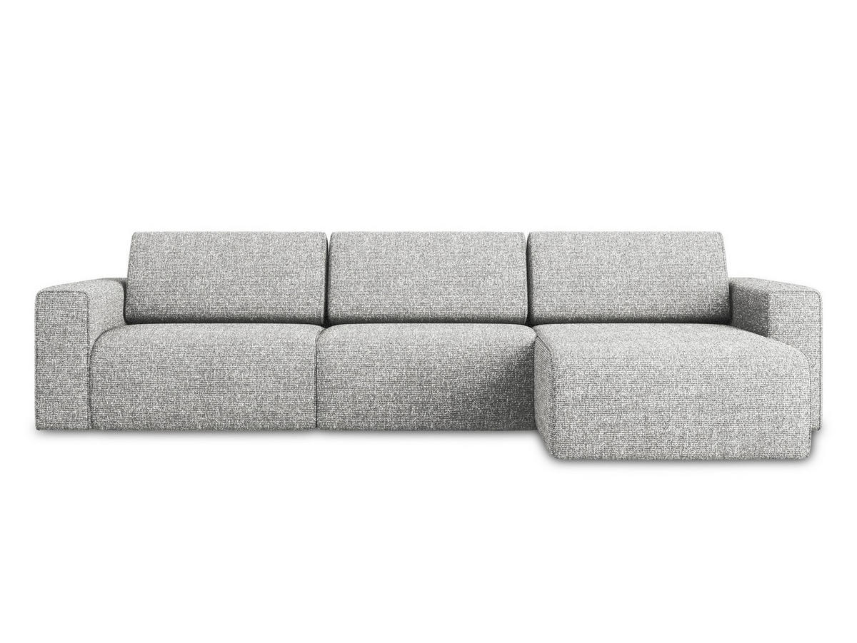 ECKSOFA rechts Strukturstoff Stoff Grau - Beige/Silberfarben, Kunststoff/Textil (314/167cm) - Makamii