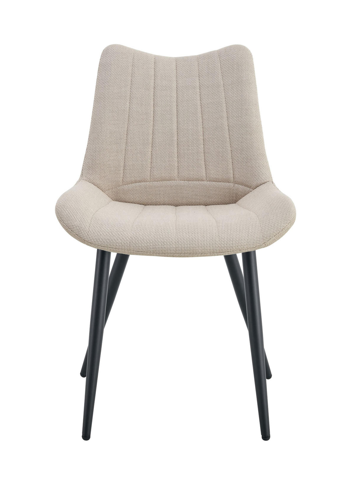 STUHL Lotta creme 2er Set - Creme/Schwarz, Textil/Metall (53/86/59cm) - Xonox