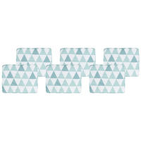 Gartenstuhlkissen 6er-Set Hellblau 39/31 cm Tolve - Blau/Weiß, Textil (39/5/31cm) - Beliani