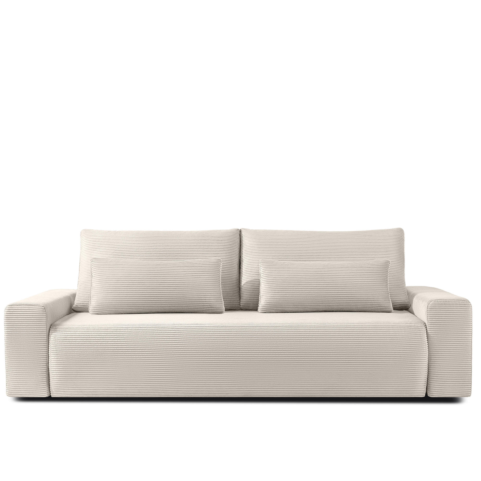 3-SITZER SCHLAFSOFA MOLLIS, Corduroy, Cremig - Creme, Holz/Holzwerkstoff (250/93/108cm) - KONSIMO®