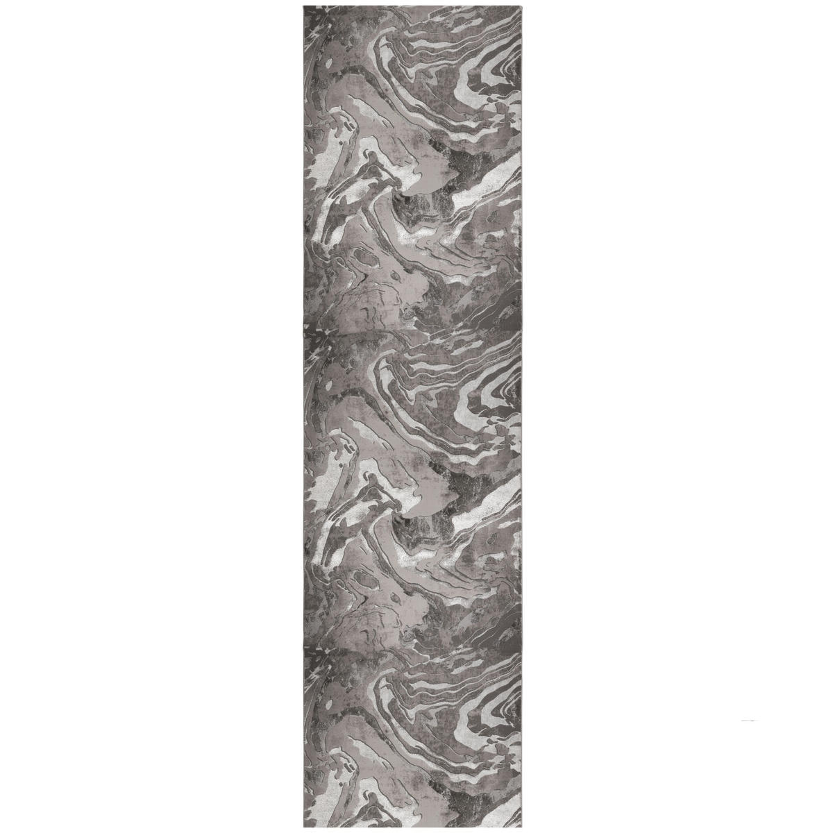 TEPPICH Marmor-Design, metallisch OUSE JOY, Silber 80x300 cm - Silberfarben, Textil (80/300cm) - KADIMA DESIGN
