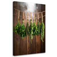 LEINWANDBILD Kräuter Gewürze 80x120cm - Braun, Textil (80/120cm) - Feeby