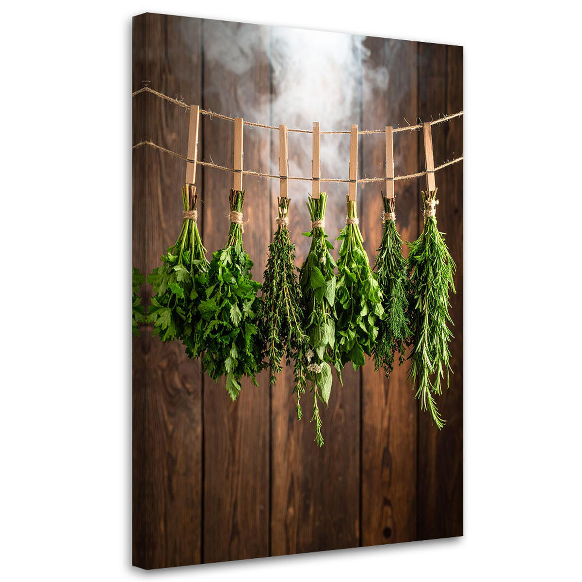 LEINWANDBILD Kräuter Gewürze 80x120cm - Braun, Textil (80/120cm) - Feeby