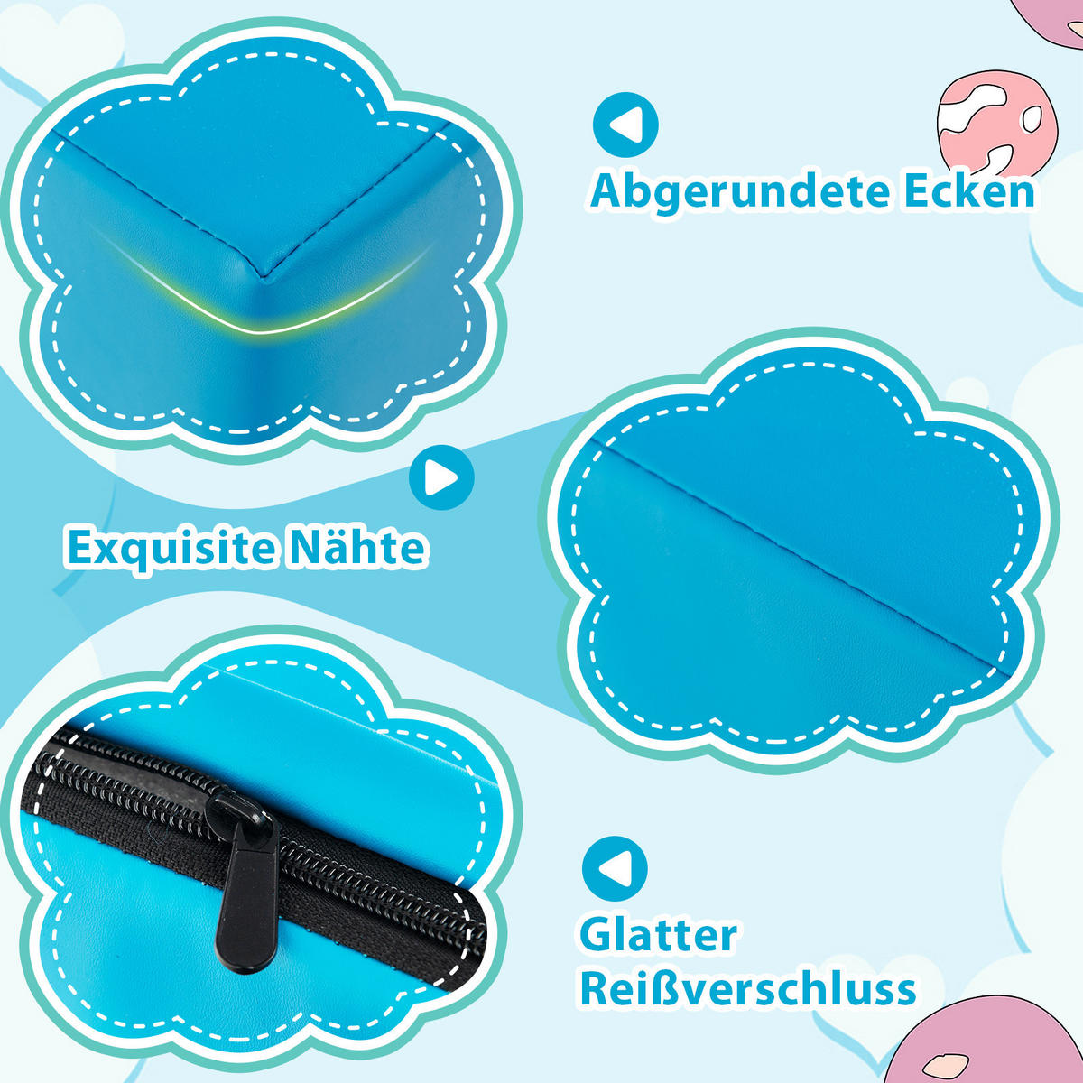 SCHAUMSTOFFBLOCK Marineblau (6-teilig) - Dunkelblau, Kunststoff (40/20/40cm) - COSTWAY