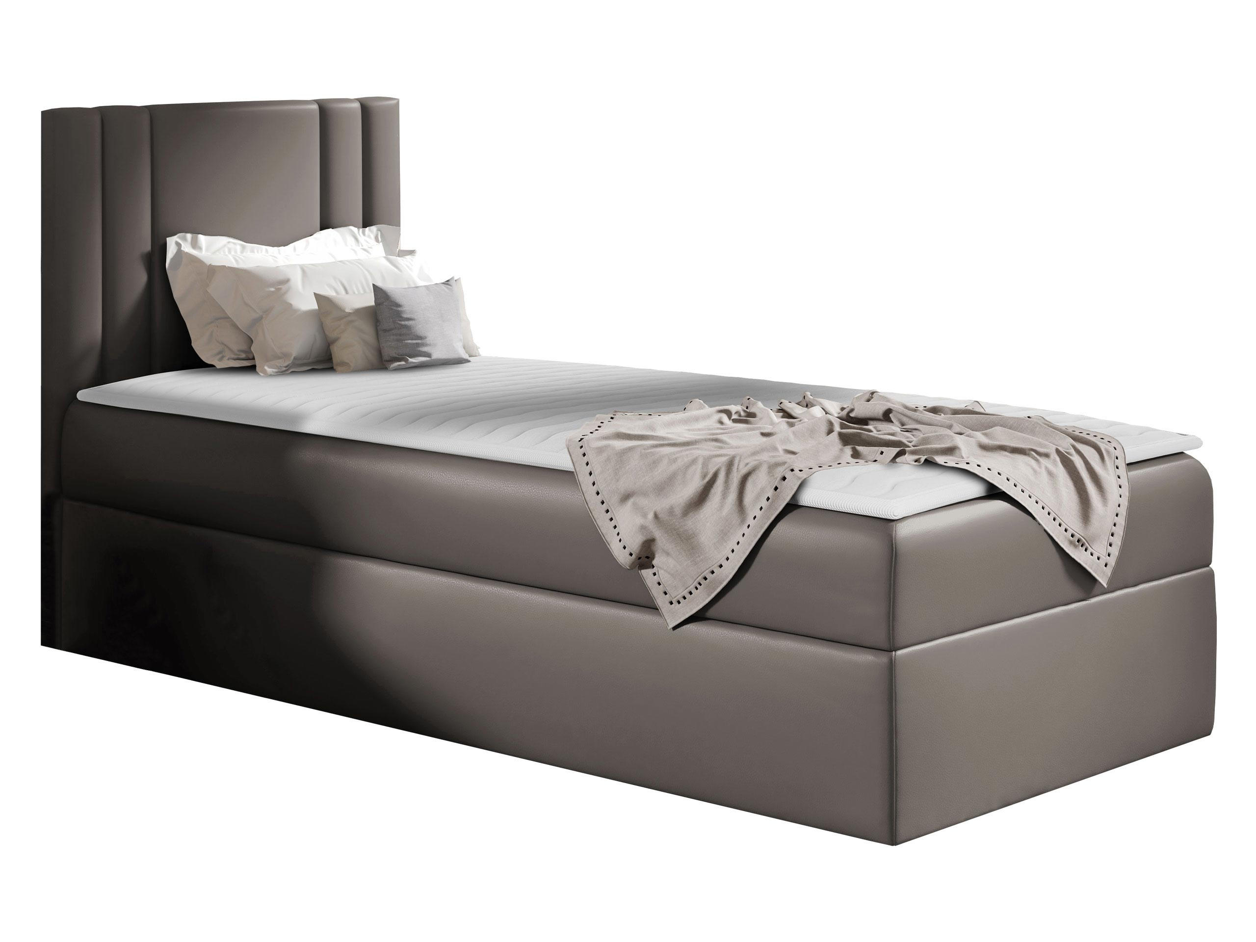 BOXBETT Carmen Mini, Seite zum Öffnen des Bettkastens: Links - Graphitfarben, Holz (80/200cm) - MIRJAN24