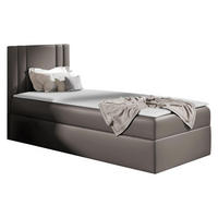 BOXBETT Carmen Mini, Seite zum Öffnen des Bettkastens: Links - Graphitfarben, Holz (80/200cm) - MIRJAN24