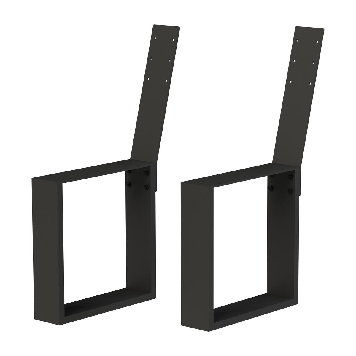 BANKGESTELL mit Lehne 2x aus Metall Schwarz Bankbeine - Schwarz, Metall (10/78.5/40cm) - DanDiBo