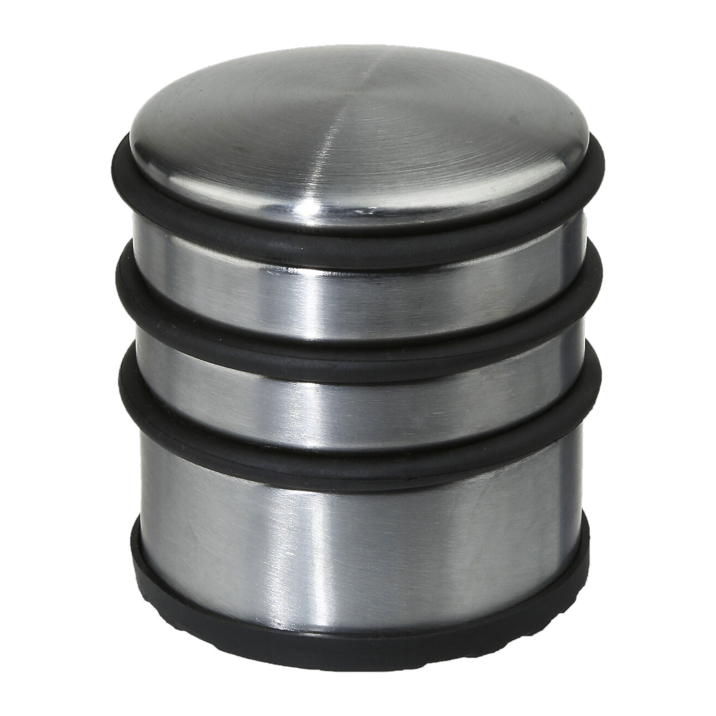 TÜRSTOPPER rund, Gummiert, Metall, Kunststoff - Silberfarben, Metall (7/7cm) - 5five Simply Smart