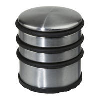 TÜRSTOPPER rund, Gummiert, Metall, Kunststoff - Silberfarben, Metall (7/7cm) - 5five Simply Smart