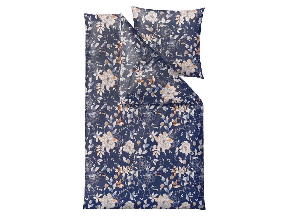 BETTWÄSCHE Garden Bloom II blau 135/200 cm Baumwolle - Blau, Textil (135/200cm) - Södahl