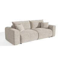 SCHLAFSOFA mit Stauraum COMO Bouclé-Stoff Beige 254cm - Beige, Textil (254/78/95cm) - Premium Interiors