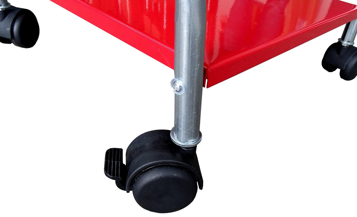 ROLLBARER Müllsackständer mit 4 Rollen 120 Liter - Rot, Metall (38/90/38cm) - QUICK STAR