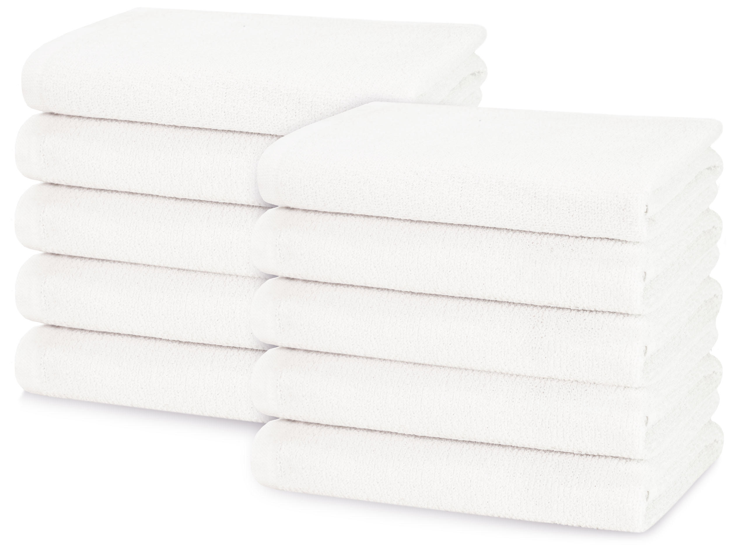HANDTÜCHER, 10er-Set, 50x100 cm, 70% Baumwolle, 30% Polyester, Weiß - Weiß, Textil (50/100cm) - Zollner
