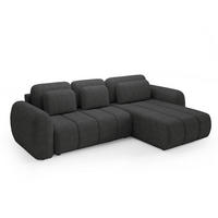 ECKSOFA Cesar 3 Sitzplätze Dunkelgrau - Grau, Holz (304/190cm) - Petits-meubles