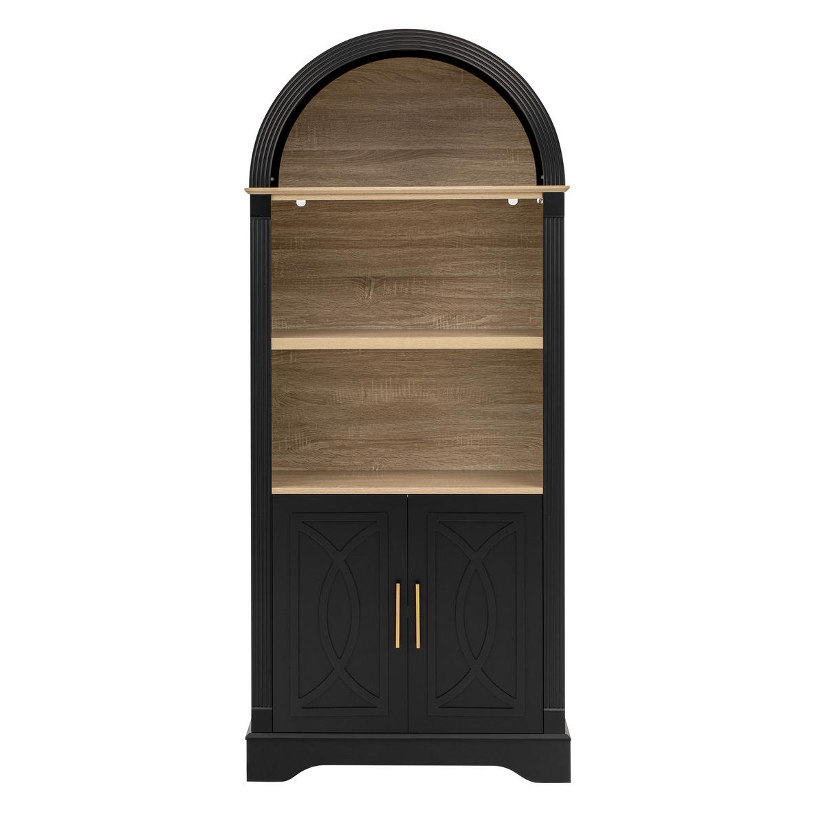 GESCHIRRSCHRANK Schwarz 76.2/40/180 - Schwarz, Holzwerkstoff (76.2/180/40cm)