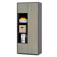 AKTENSCHRANK Amira T30 Beton Oxid 180/80/40 cm - Hellgrau, Holzwerkstoff (80/180/40cm) - SIMPLYFURN