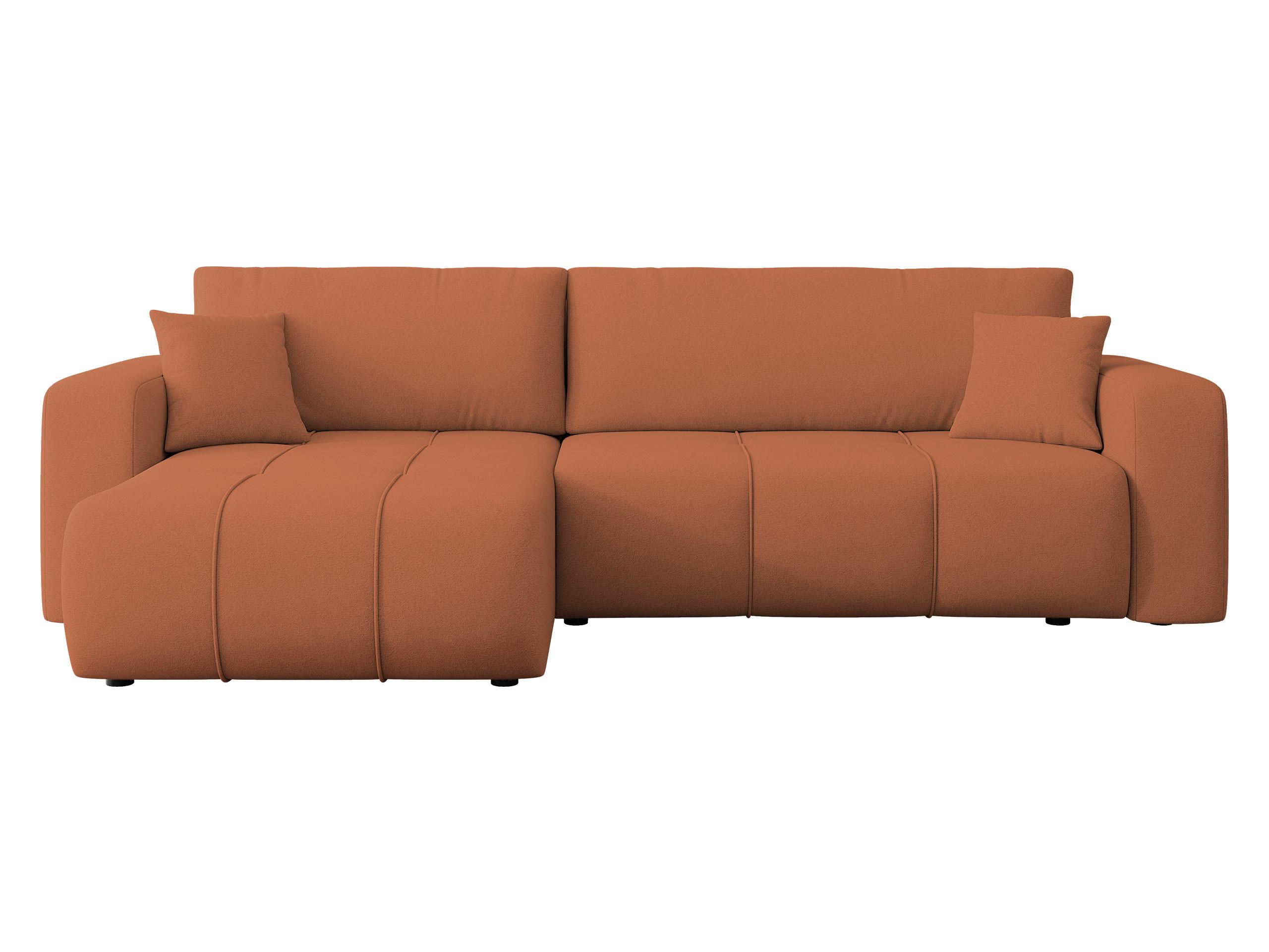 ECKSOFA Furyn Maxi - Schwarz/Orange, Holz/Kunststoff (274/145cm) - MIRJAN24