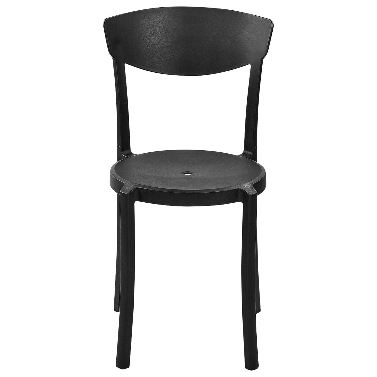 GARTENSTÜHLE 8er-Set Kunststoff schwarz Vieste - Schwarz, Kunststoff (42/80/40cm) - Beliani