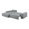 SCHLAFSOFA - 4 Personen-Sitzer - Samt, Stoff - Hellgrau - - Grau, Textil (267/85/167cm) - Vente-Unique