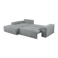 SCHLAFSOFA - 4 Personen-Sitzer - Samt, Stoff - Hellgrau - - Grau, Textil (267/85/167cm) - Vente-Unique