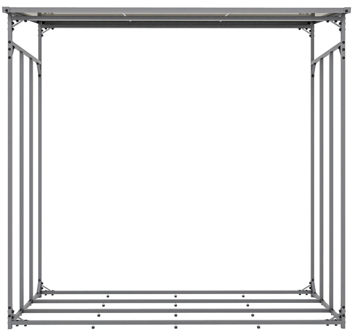 KAMINHOLZREGAL 185/70/185 cm Metall anthrazit - Anthrazit/Schwarz, Metall (185/185/70cm) - CLP