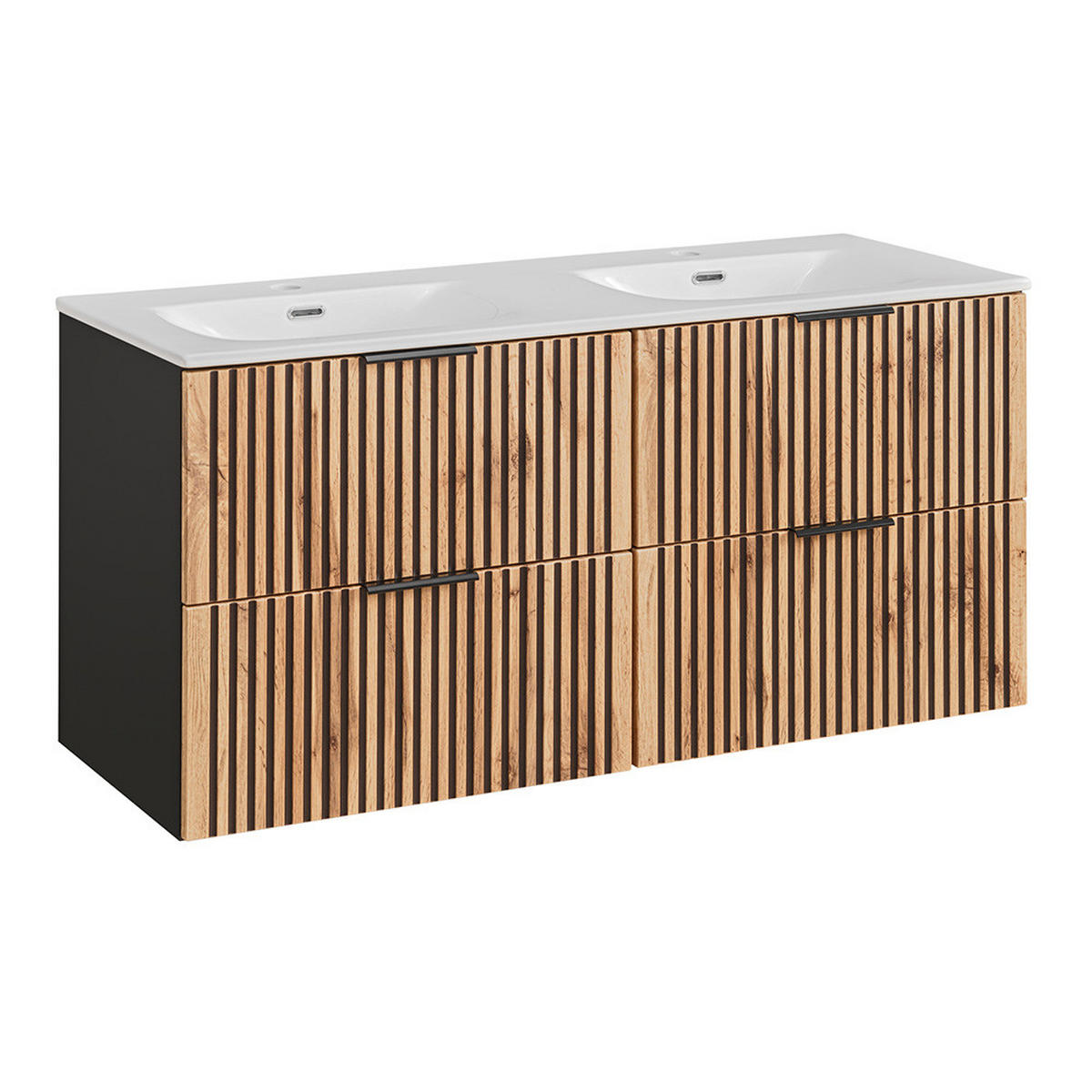 BADMÖBEL-SET 4-TLG. Xanten-56 - Braun, Holzwerkstoff (185/200/46cm) - Lomado