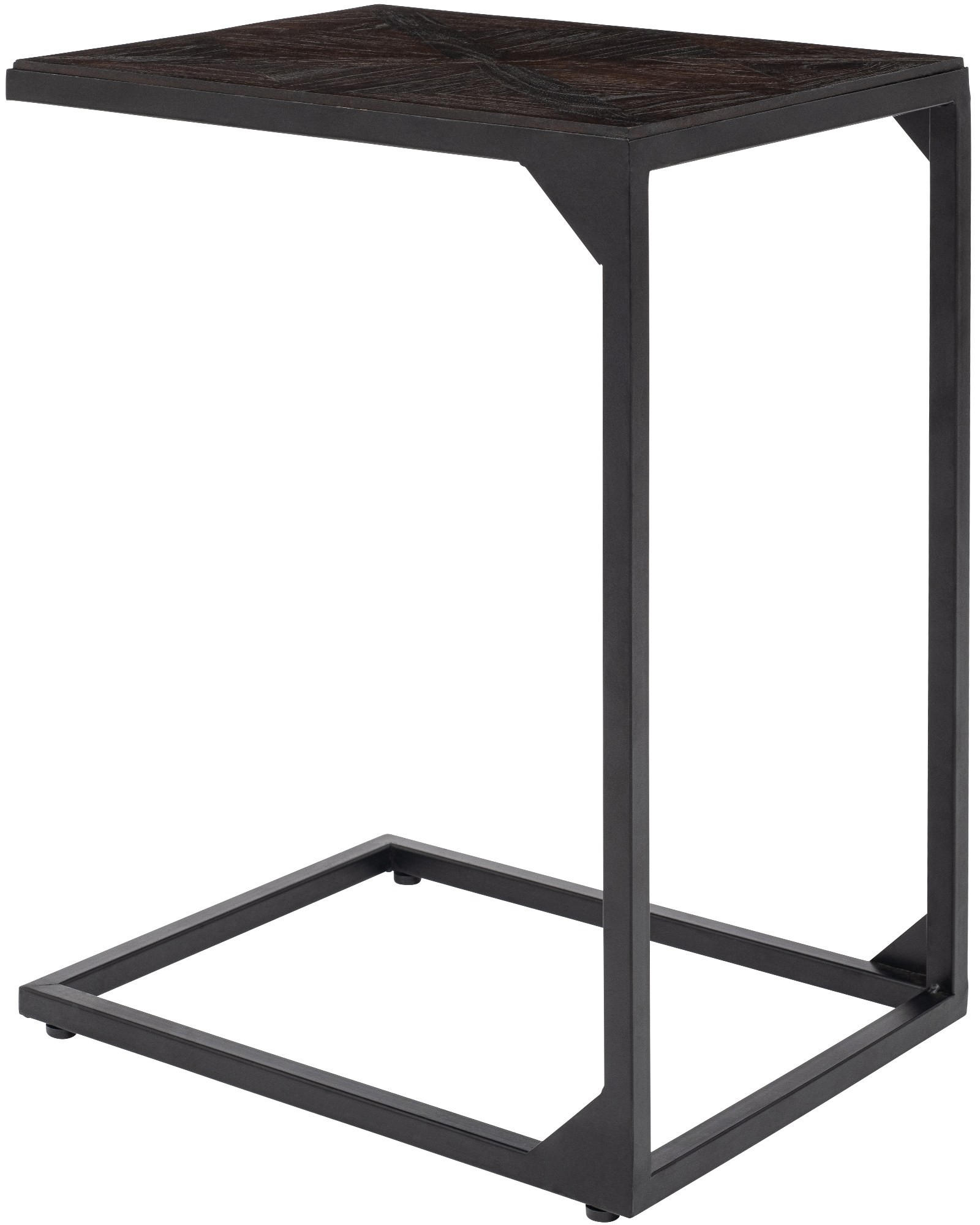 BEISTELLTISCH eckig 45/35/61 cm Holz Braun - Schwarz/Braun, Holz/Metall (35/45/61cm) - CLP