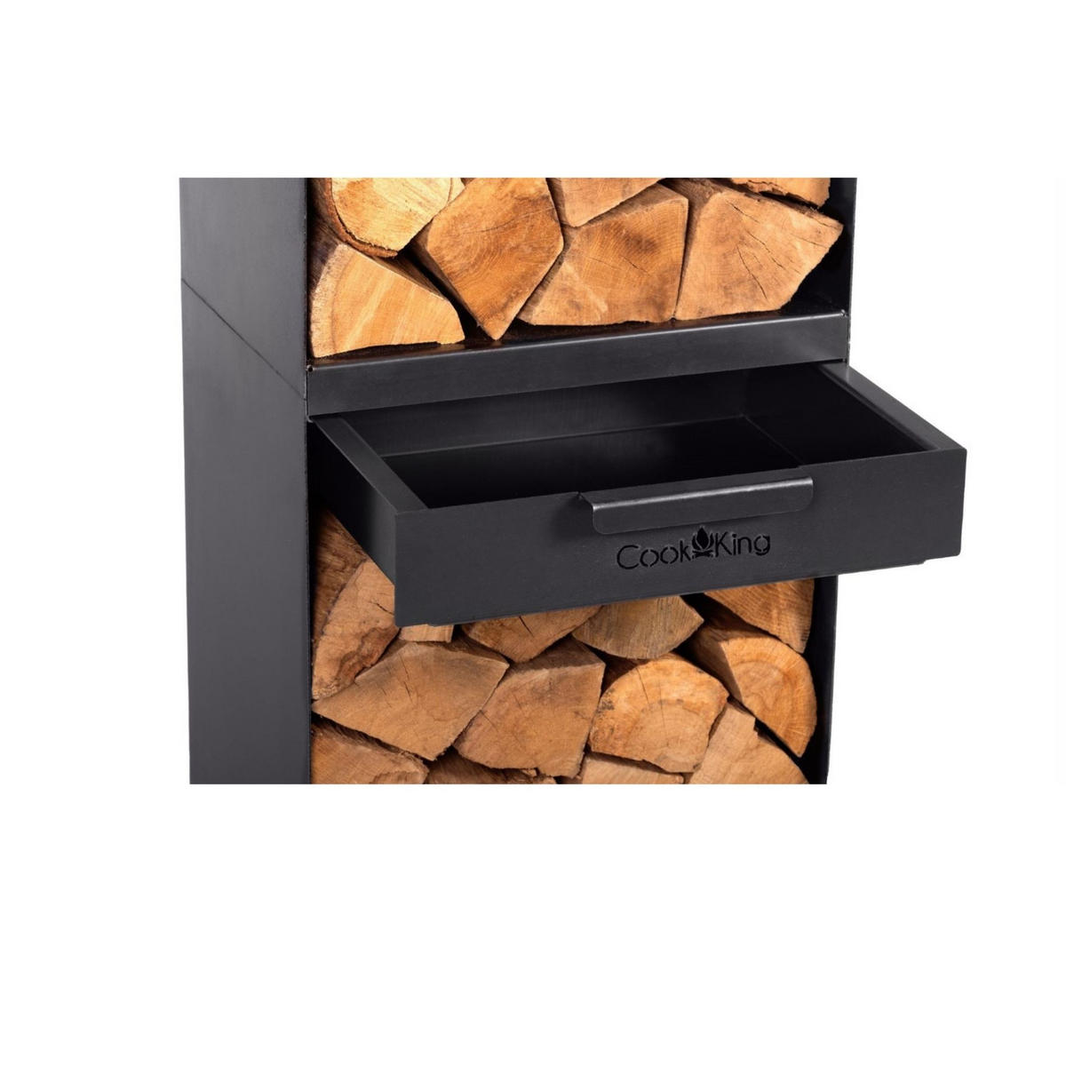 KAMINHOLZREGAL Oregon Stahl schwarz 120 cm - Schwarz, Metall (40/120/30cm) - Mr. Deko