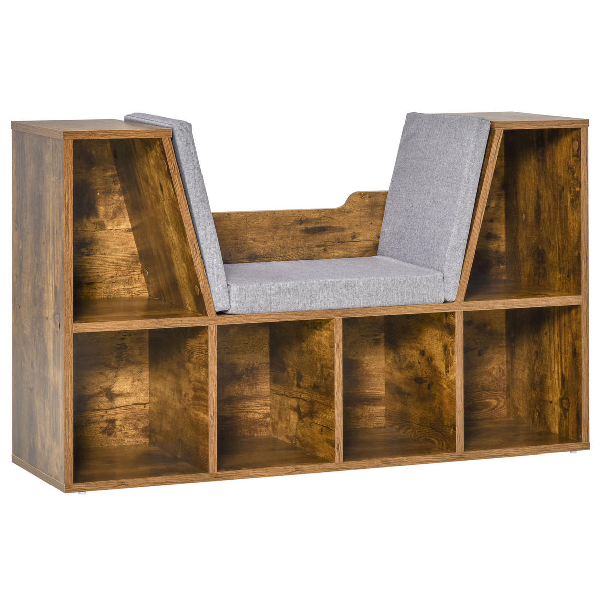 KINDERREGA DE-15545 102/30/61 cm, 6 offene Fächer Rustikalbraun - Braun, Holzwerkstoff (102/61/30cm) - ComfortXL