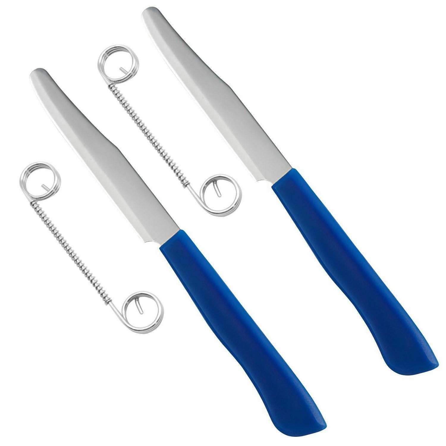 GEMÜSEMESSER 2-teiliges Set Edelstahl mit Feder - Silberfarben, Metall (22cm)