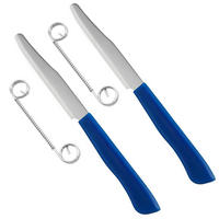 GEMÜSEMESSER 2-teiliges Set Edelstahl mit Feder - Silberfarben, Metall (22cm)